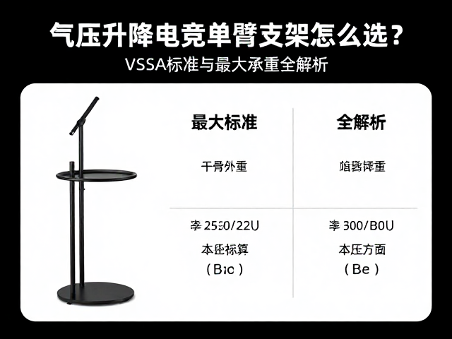 气压升降电竞单臂支架怎么选?VESA标准与最大承重全解析