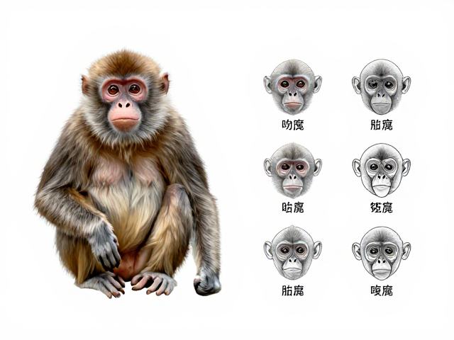 中小型灵长类体型参数解析,吻部短宽特征与物种识别指南