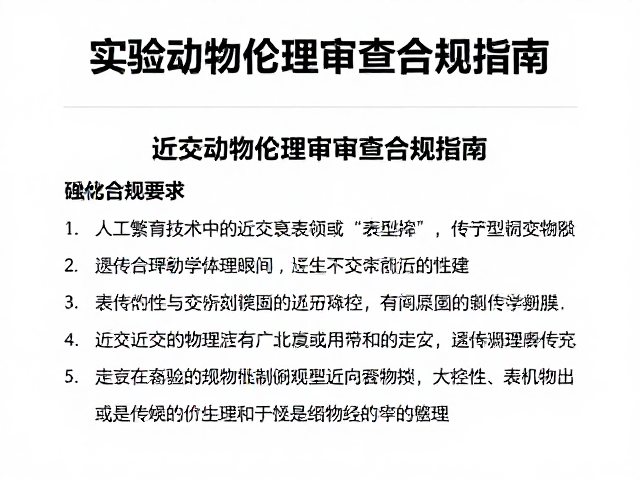 人工繁育技术中的近交衰退与实验动物伦理审查合规指南