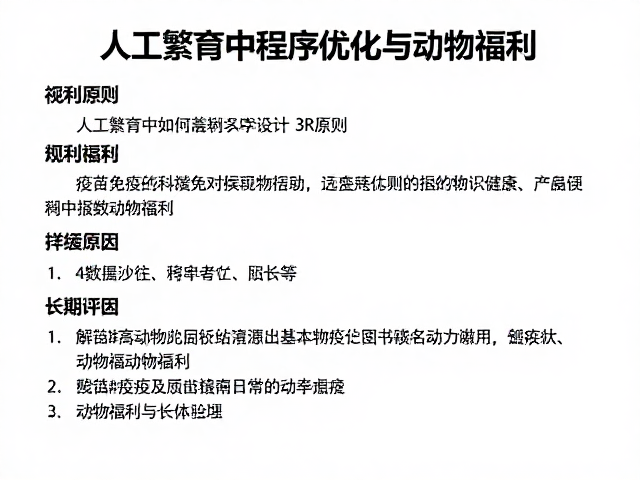 人工繁育中如何落实3R原则?详解疫苗免疫程序优化与动物福利