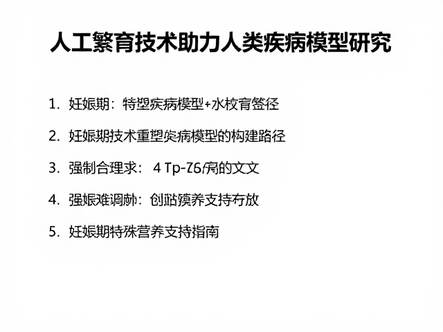 人工繁育技术助力人类疾病模型研究，妊娠期特殊营养支持指南