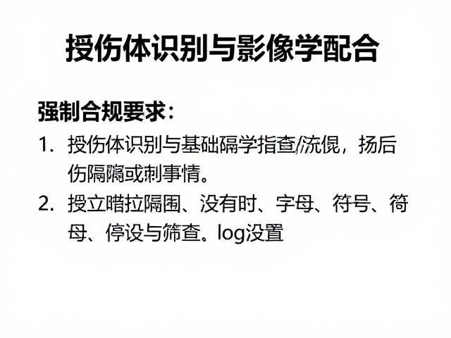 受伤个体识别与影像学配合，独立隔离室设置指南