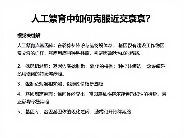 人工繁育中如何克服近交衰退？详解基因库建设与种群优化策略