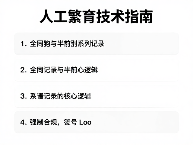 人工繁育技术指南,全同胞与半同胞系谱记录与科普教育素材