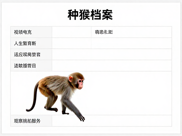 种猴档案电子化,人工繁育断奶适应期观察与数据管理