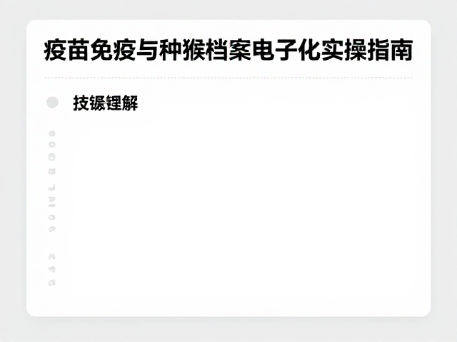 人工繁育技术升级,疫苗免疫与种猴档案电子化实操指南