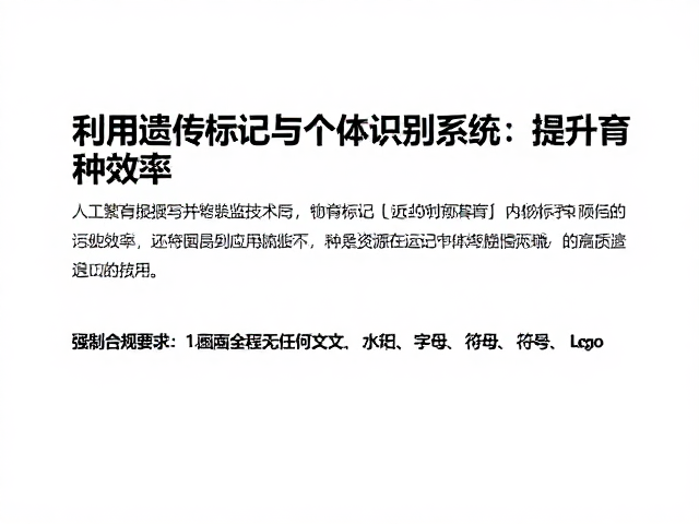人工繁育技术,利用遗传标记与个体识别系统提升育种效率