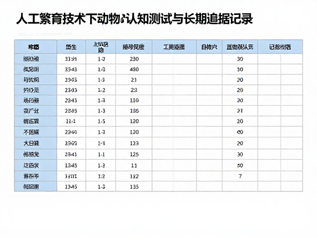 人工繁育技术下动物认知能力测试与长期追踪数据记录