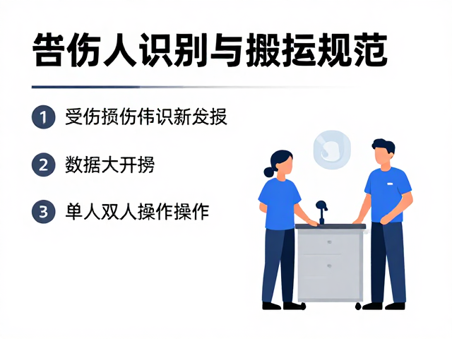 受伤个体识别与搬运规范，数据上报、单人双人操作SOP指南