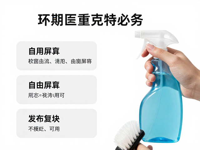 屏幕清洁液，软毛刷，每周轻度清洁指南，轻松焕新