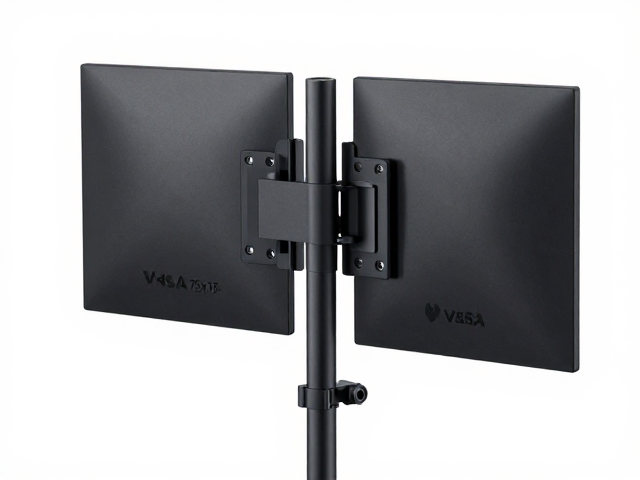 VESA 75x75多屏拼接支架连接件搭配磁吸理线扣,整洁高效安装指南