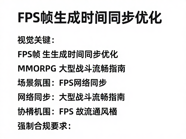 FPS帧生成时间同步优化,MMORPG大型战斗流畅指南