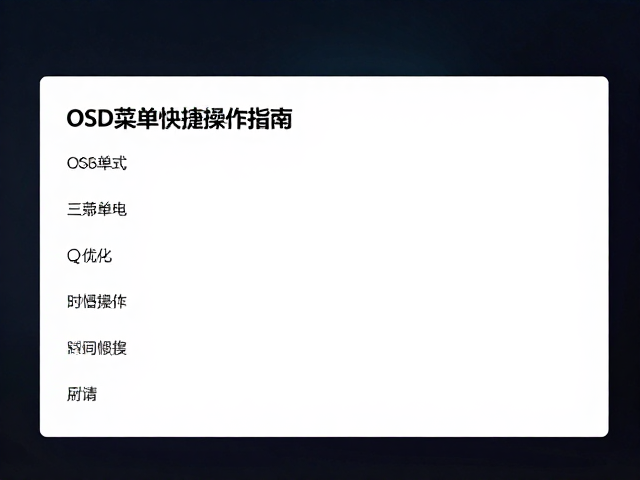 BenQ游戏直播主屏怎么设?OSD菜单快捷操作指南