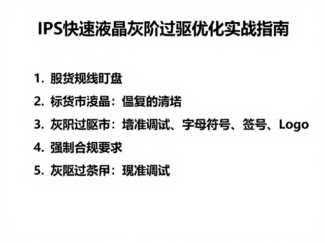 期货短线盯盘,IPS快速液晶灰阶过驱优化实战指南