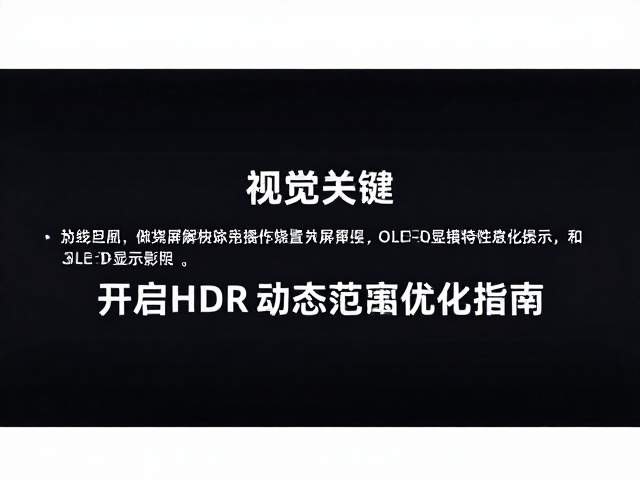 游戏直播防烧屏设置,主屏开启HDR高动态范围优化指南