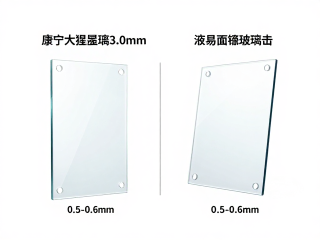 康宁大猩猩玻璃3.0mm与0.5-0.6mm标准型对比，液晶面板玻璃选型指南