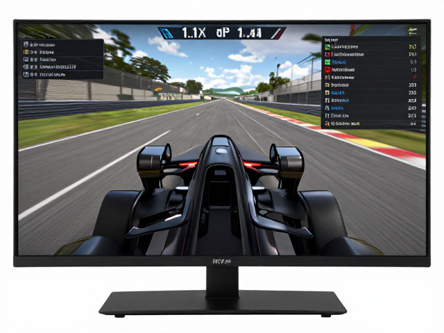 赛车模拟显示器,支持俯仰旋转升降,兼容HDMI 2.1/DP 1.4
