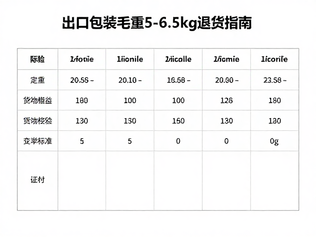 出口包装毛重5-6.5kg退货校验,24英寸货物重量标准指南
