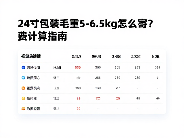 24寸包装毛重5-6.5kg怎么寄?性价比轻量化策略与运费计算指南
