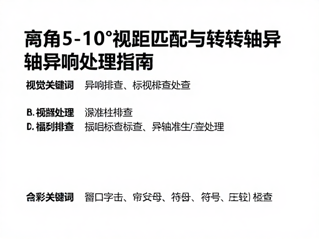 仰角5-10&deg;视距匹配与转轴异响处理指南
