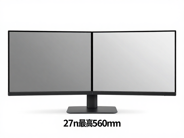 27英寸双屏平齐设置,从桌面起算最高560mm高度详解