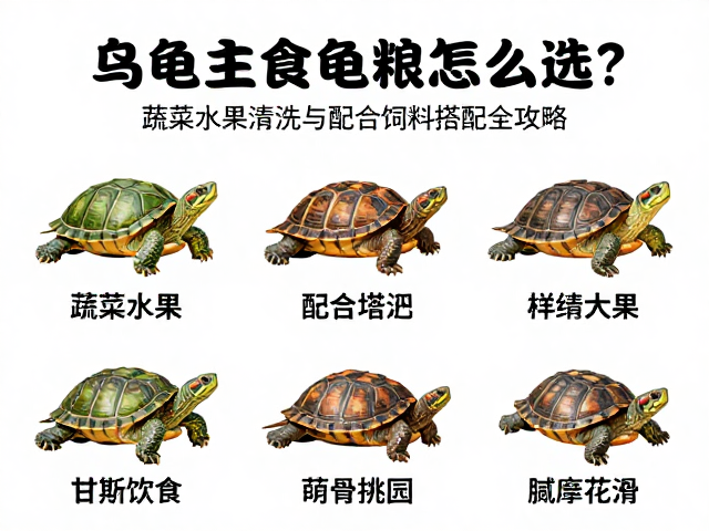 乌龟主食龟粮怎么选?蔬菜水果清洗与配合饲料搭配全攻略