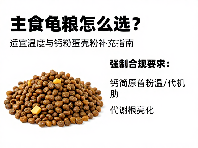 主食龟粮怎么选?适宜温度与钙粉蛋壳粉补充指南