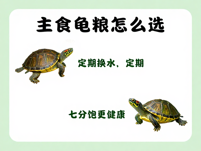 养龟指南,主食龟粮怎么选?定期换水,七分饱更健康