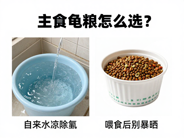 主食龟粮怎么选？自来水晾晒除氯，喂食后别暴晒！