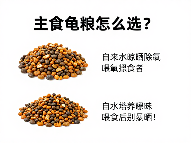 主食龟粮怎么选?自来水晾晒除氯,喂食后别暴晒!