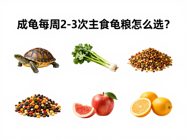 成龟每周2-3次主食龟粮怎么选?蔬菜水果清洗误区大揭秘