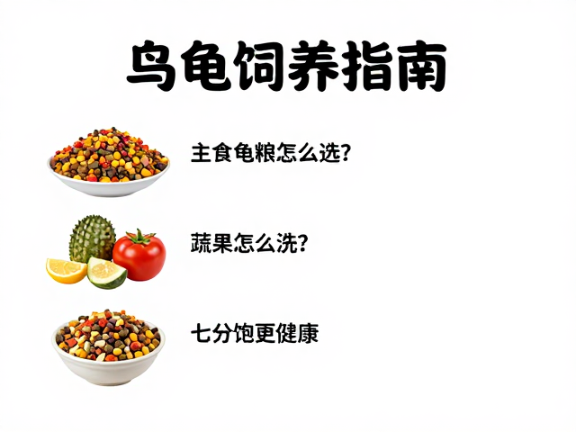 乌龟饲养指南,主食龟粮怎么选?蔬果怎么洗?七分饱更健康
