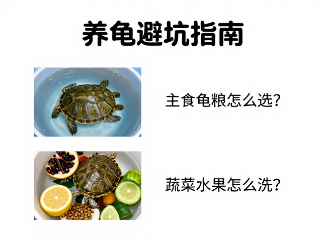 养龟避坑指南,主食龟粮怎么选?蔬菜水果怎么洗?自来水晾晒除氯全攻略