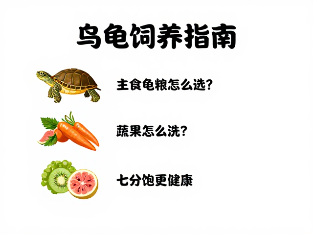 乌龟饲养指南,主食龟粮怎么选?蔬果怎么洗?七分饱更健康