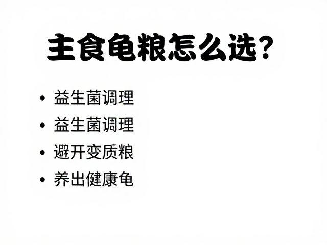 主食龟粮怎么选？益生菌调理，避开变质粮，养出健康龟