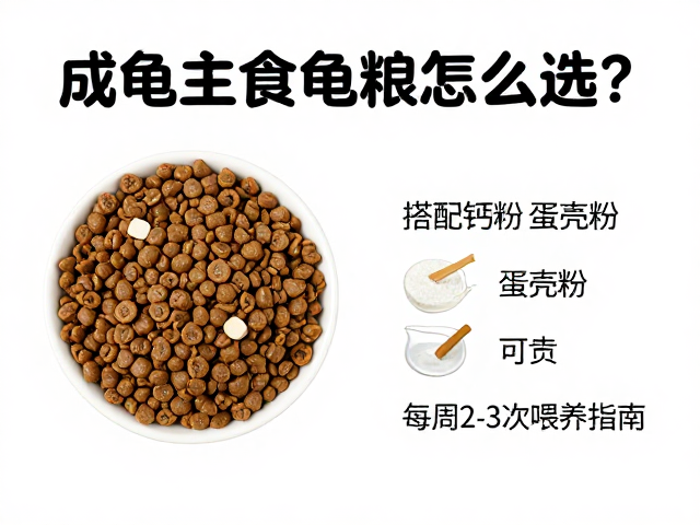成龟主食龟粮怎么选？搭配钙粉蛋壳粉，每周2-3次喂养指南