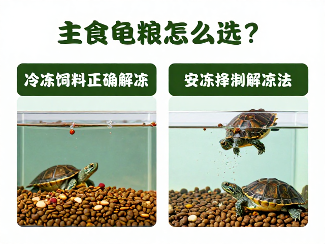 主食龟粮怎么选？冷冻饲料正确解冻法，打造安静无干扰养龟环境
