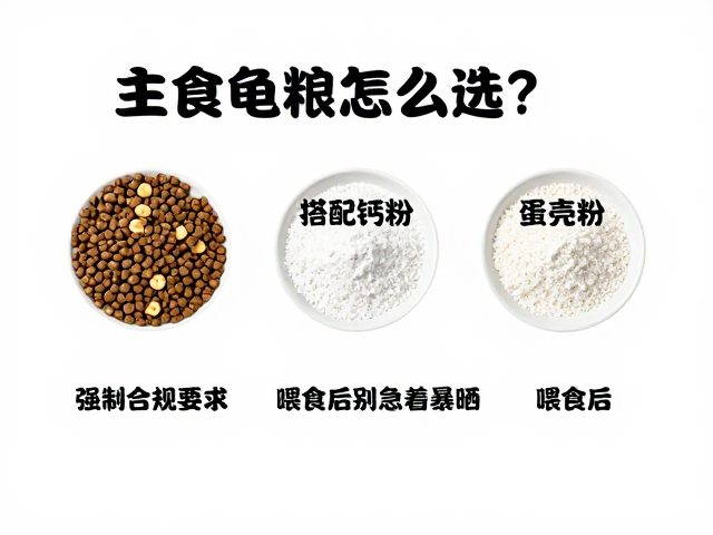 主食龟粮怎么选?搭配钙粉蛋壳粉,喂食后别急着暴晒!
