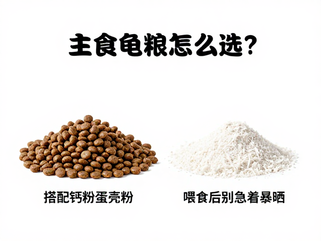 主食龟粮怎么选?搭配钙粉蛋壳粉,喂食后别急着暴晒!