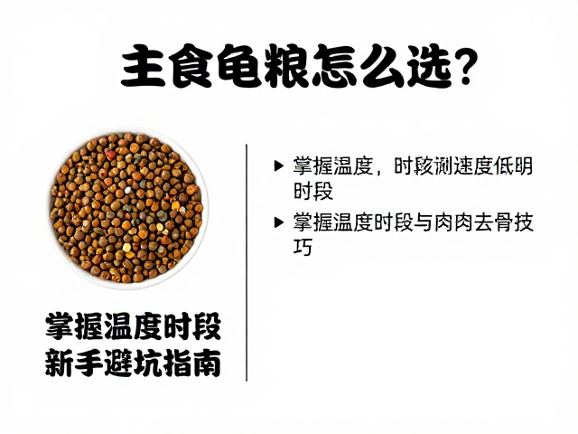 主食龟粮怎么选?掌握温度时段与肉类去骨技巧,新手避坑指南