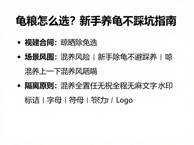 龟粮怎么选？晾晒除氯避混养，新手养龟不踩坑指南