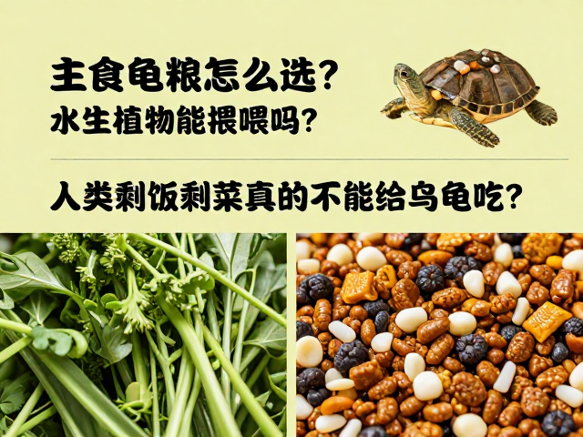 主食龟粮怎么选?水生植物能喂吗?人类剩饭剩菜真的不能给乌龟吃?