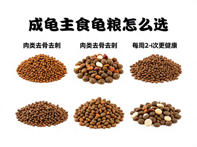 成龟主食龟粮怎么选？肉类去骨去刺，每周喂2-3次更健康