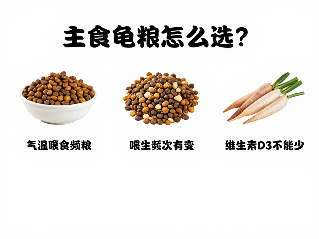 主食龟粮怎么选?气温不同喂食频次有变,维生素D3不能少