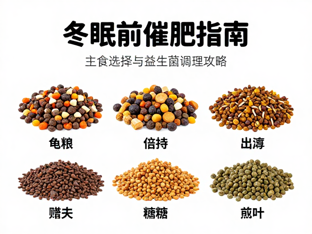 冬眠前催肥指南,主食龟粮选择与益生菌调理攻略
