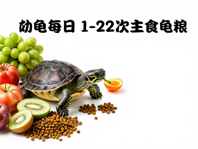 幼龟怎么喂?每日1-2次主食龟粮,新鲜蔬果,健康长肉不翻车