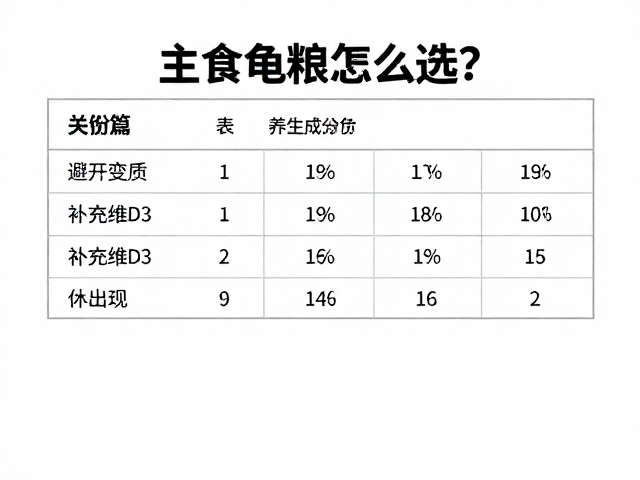 主食龟粮怎么选?避开变质,补充维D3养出健康龟