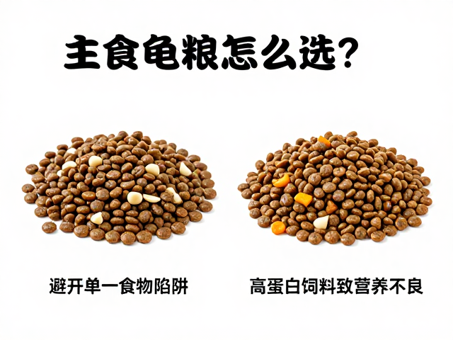 主食龟粮怎么选？避开单一食物陷阱，高蛋白饲料致营养不良