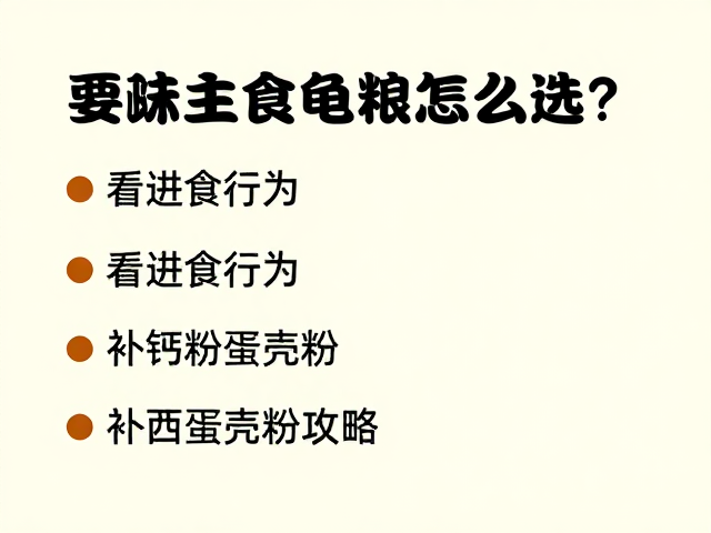 主食龟粮怎么选?看进食行为,补钙粉蛋壳粉攻略