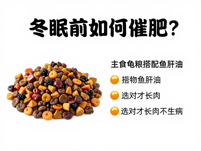 冬眠前如何催肥?主食龟粮搭配鱼肝油,选对才长肉不生病